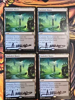Darkslick Shores x4 - Phyrexia (Signed by Artist) Magic the Gathering MTG! - Image 1
