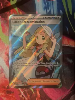 Lillie's Determination 169/132 Full Art Pokemon TCG Trainer Card Near Mint - Image 1