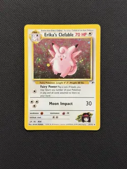 Pokemon TCG Erika's Clefable Gym Heroes Holo Rare Card 3/132 NM - Image 1