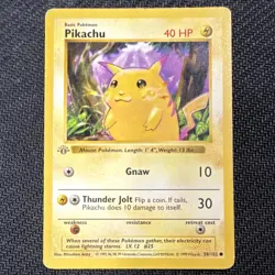 Pokemon Pikachu 58/102 Shadowless 1st Edition Gray Stamp - Image 1