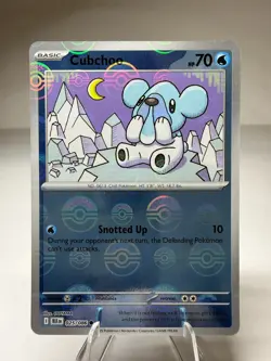 Cubchoo 025/086 Pokeball Reverse Holo Pattern Pokemon Black Bolt - Image 1