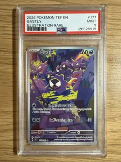 Pokemon TCG Gastly Scarlet & Violet Temporal Forces 177/162 IR PSA 9 - Image 1