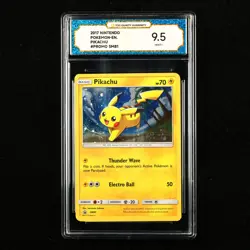 TQG 9.5 MINT+ 2017 Pokemon ENG Pikachu SM81 Promo - Image 1