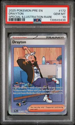 2025 POKEMON PRE EN-PRISMATIC EVOLUTIONS #172 DRAYTON PSA 10 - Image 1