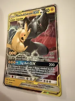 Pokemon Pikachu & Zekrom GX 240 HP TAG TEAM Ultra Rare Team Up 33/181 Holo - Image 3
