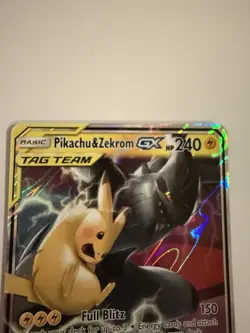 Pokemon Pikachu & Zekrom GX 240 HP TAG TEAM Ultra Rare Team Up 33/181 Holo - Image 4