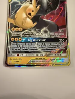 Pokemon Pikachu & Zekrom GX 240 HP TAG TEAM Ultra Rare Team Up 33/181 Holo - Image 5