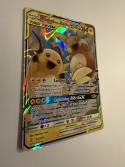 Pokemon Raichu & Alolan Raichu GX 260 HP Secret Rare TAG TEAM 241/236 Holo - Image 2