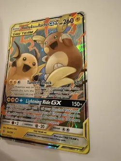 Pokemon Raichu & Alolan Raichu GX 260 HP Secret Rare TAG TEAM 241/236 Holo - Image 3
