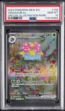 2023 POKEMON MEW EN-151 SPECIAL ILLUSTRATION RARE #198 VENUSAUR EX PSA 10 - Image 1