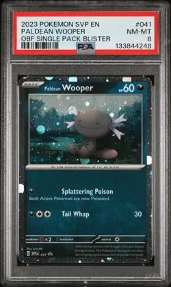 2023 POKEMON SVP EN-SV BLACK STAR PROMO #041 PALDEAN WOOPER PSA 8 - Image 1