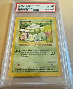 BULBASAUR 1999 Pokemon TGC SHADOWLESS #44 - 44/102 - PSA EX-MT 6 - Image 1
