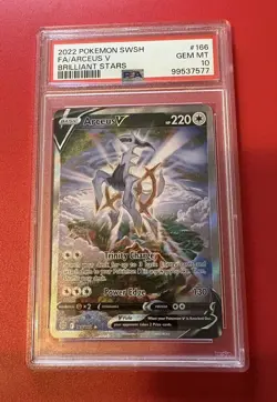2022 Pokemon SWSH Brilliant Stars Arceus V #166/172 PSA 10 - Image 1