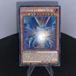 Yugioh Leuchtender Blauaugiger Drache LCKC-DE008 Secret Rare Near Mint - Image 4