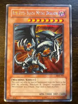 Yugioh Red-Eyes Black Metal Dragon FMR-001 Parallel Secret Rare Promo HP - Image 1