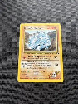 Pokemon Card Gym Challenge Blaine's Rhyhorn 65/132 WOTC - Image 3