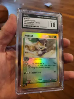 (TOP POP 5) CGC 10 GEM MINT Pokemon ex Sandstorm 48/100 Nuzleaf Reverse Holo - Image 1