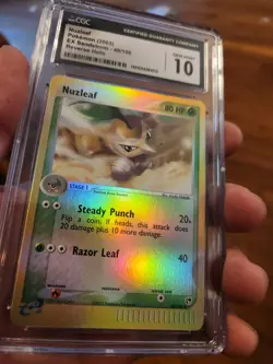 (TOP POP 5) CGC 10 GEM MINT Pokemon ex Sandstorm 48/100 Nuzleaf Reverse Holo - Image 2