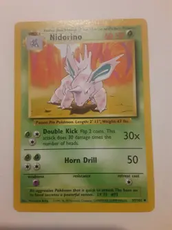 Pokemon TCG Nidorino Base Set 37/102 Regular Unlimited Uncommon - Image 1