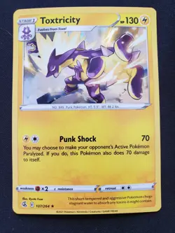 Pokemon TCG - Toxtricity 107/264 Holo Rare - Fusion Strike - NM - (Holo Bleed) - Image 1