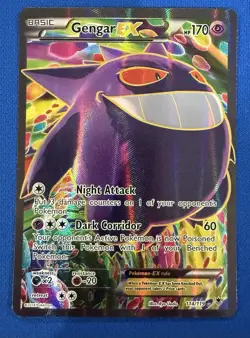 Pokemon Gengar EX Full Art Ultra Rare Holo 114/119 XY Phantom Forces 170 HP EX - Image 1