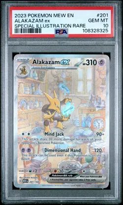 Pokemon Mew 151 Alakazam EX 201/165 Special Illustration Rare Holo Foil PSA 10 - Image 1
