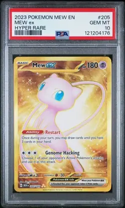 PSA 10 Gem Mint Mew EX 205/165 Scarlet & Violet 151 Gold Hyper Rare Pokemon 2023 - Image 1