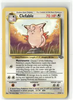 Pokemon Clefable (17) 17/64 Unlimited Jungle Rare - Image 1