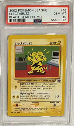 2002 Pokemon League Promo Electabuzz Wizards Black Star #46 PSA 10 - Image 1