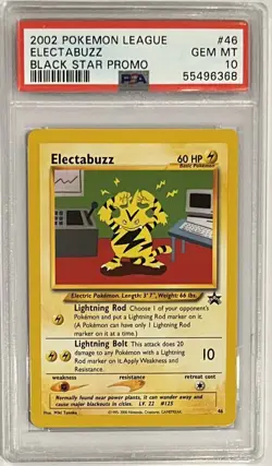 2002 Pokemon League Promo Electabuzz Wizards Black Star #46 PSA 10 - Image 1