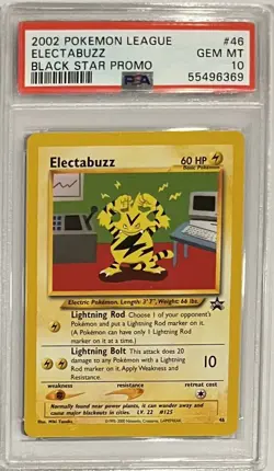 2002 Pokemon League Promo Electabuzz Wizards Black Star #46 PSA 10 - Image 1