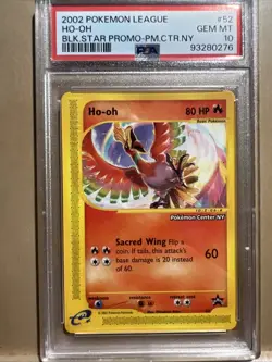 2002 Pokemon League HO-OH Black Star #52 PSA 10 Pokemon Center NY - Image 1