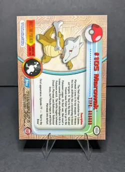 Marowak #105 Topps Blue Label TV Animation Edition Pokemon TCG 1999 - Image 2