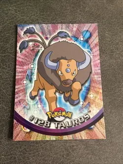 2000 Topps Pokemon TV Series Blue Logo #123 Tauros Non Holo - Image 1