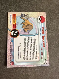 2000 Topps Pokemon TV Series Blue Logo #123 Tauros Non Holo - Image 2
