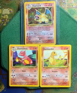 Pokemon TCG VINTAGE 1999 Base Set Unlimited Charizard, Charmeleon, & Charmander - Image 1