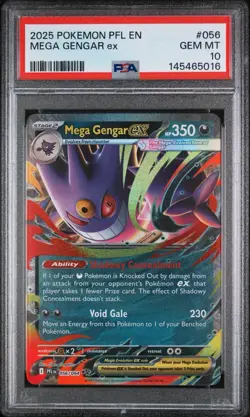 PSA 10 Mega Gengar ex 056/094 Double Rare Phantasmal Flames 2025 Pokemon - Image 1