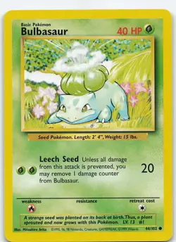 Bulbasaur 044/102 Common Normal Base Set LP Pokemon - Image 1