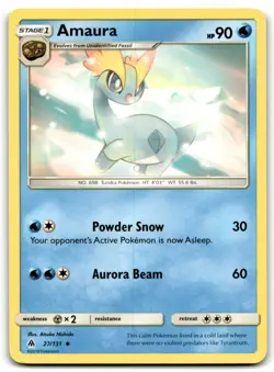 2018 Sun & Moon - Forbidden Light Pokemon TCG Card #27 Amaura - Image 1
