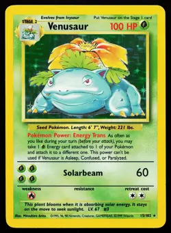 Venusaur 15/102 Holo Rare Base Set Pokemon Card - Image 1