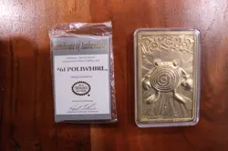 Burger King Pokemon 23K Gold-Plated POLIWHIRL Trading Card (1999) w/ CERT & BOX - Image 3