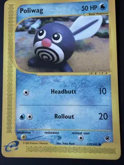Poliwag Pokemon Common Card - Expedition Base Set 125/165 - Image 1