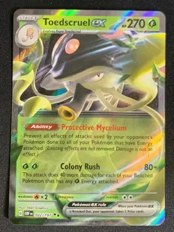 Toedscruel ex 022/197 Obsidian Flames Double Rare Holo Pokemon TCG Card NM - Image 1