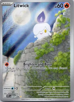 Litwick 101/086 NM Pokemon Card TCG White Flare IR Illustration Rare - Image 1