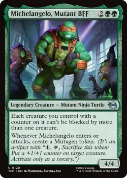 MtG Michelangelo, Mutant BFF U 0120 Teenage Mutant Ninja Turtles Uncommon Foil - Image 1
