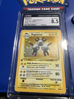 Pokemon TCG Magneton Base Set Holo Rare 1st Edition Spanish 1999 - Image 1