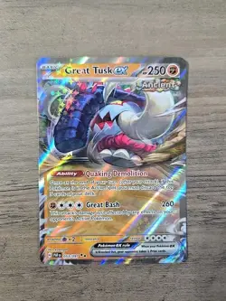 Pokemon TCG Great Tusk ex 053/091 NM Double Rare SV: Paldean Fates NM - Image 1
