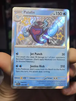 Shiny Palafin 124/091 Paldean Fates Holo Secret Ultra Rare Pokemon Card MINT - Image 1