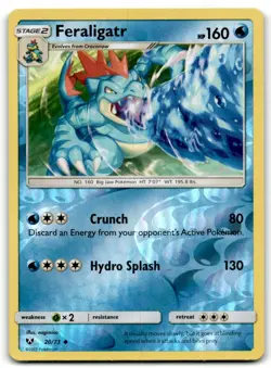 2017 Sun & Moon - Shining Legends Pokemon TCG Card #20 Feraligatr Reverse Holo - Image 1