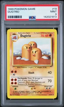 1999 POKEMON GAME 19 DUGTRIO PSA 9 MINT - Image 1